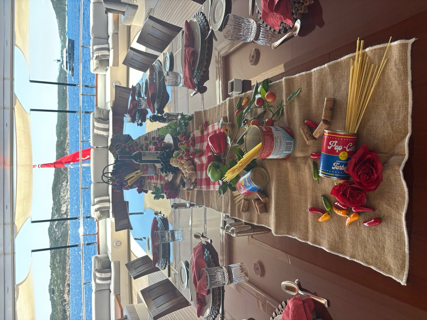 Italian pasta night tablescape
